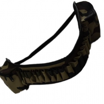 Camo Cartridge Belt with Zipper Pockets